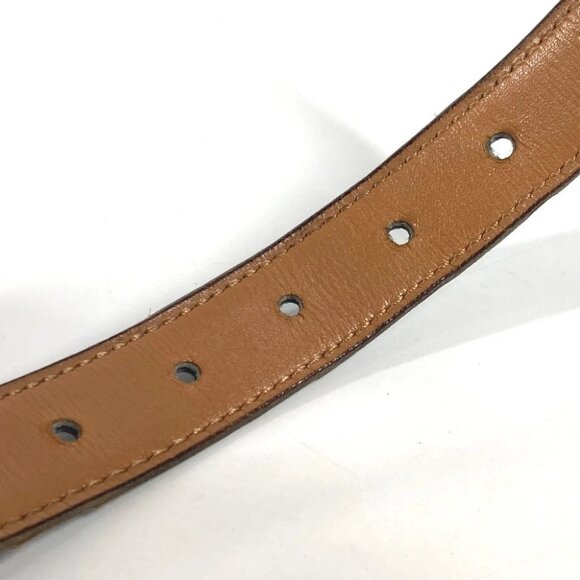 HERMES vintage logo belt Boxcalf Black/Gold